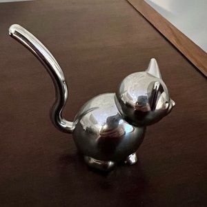 Silver Cat Ring Holder